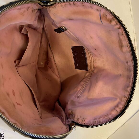 Coach signature poppy bag black gray 15”x13” - Picture 5 of 6